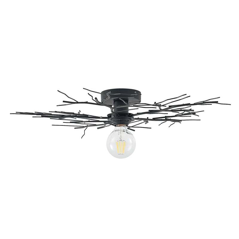 Lindby Deckenleuchte Vetki LED Lampe Leuchte dimmbar schwarz Ø60cm 1-flg. Metall - 4251911706987