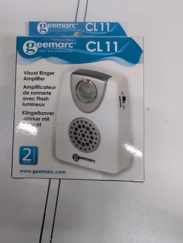 Geemarc Funkklingel CL11 Telefonklingel Lautstärke 95dB Lichtsignal weiß 48cm - 3521350004830
