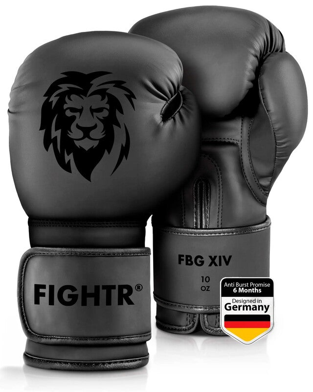 FIGHTR Sandsackhandschuhe Kunstleder 08 Oz Klettverschluss Unisex Kinder schwarz - 4270001944306