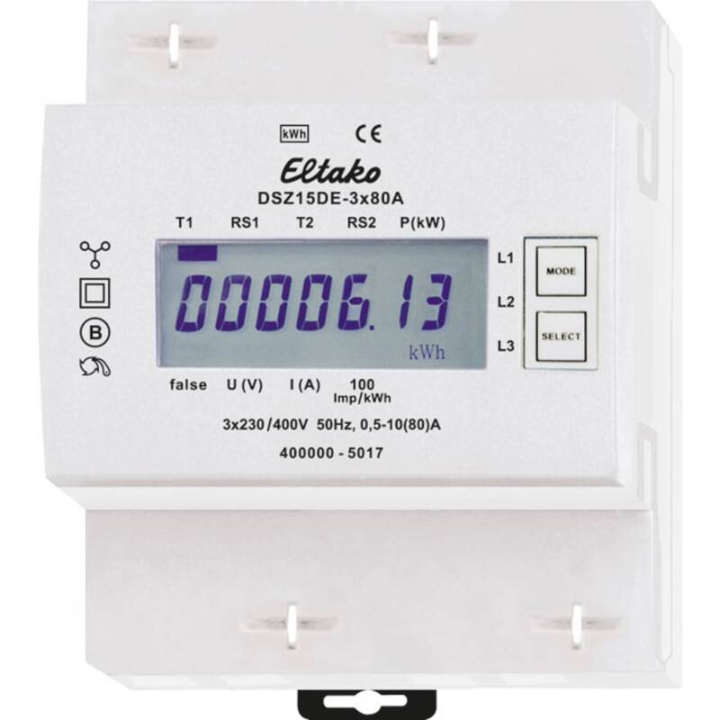 Eltako DSZ15DE-3x80A Drehstromzähler Zähler digital 80 A 1 Stück - 4010312501719