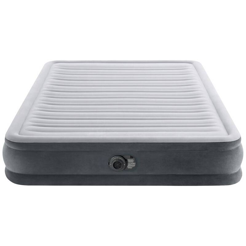 Intex Luftbett Comfort-Plush Mid-Rise 203x152cm grau mit Elektropumpe 272kg - 6941057423043