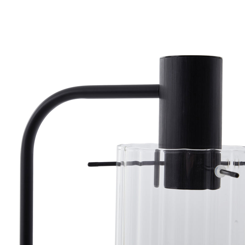 Lucande Stehleuchte Eirian schwarz Lampe Leuchte 150cm E27 Glas elegant modern - 4251911775525