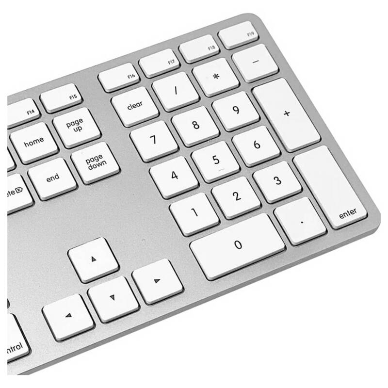 Matias USB Tastatur Keyboard FK316CS für Mac QWERTY Silber 1,5m Kabel 455g EN US - 0833742007392