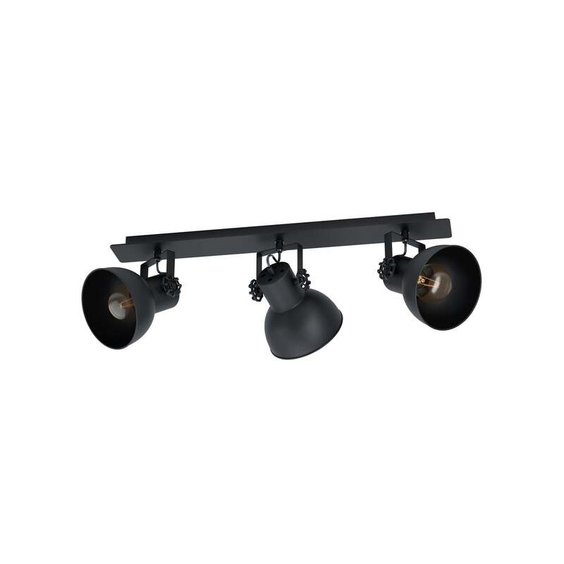 Eglo Deckenstrahler Barnstaple LED Strahler 3-flammig dimmbar schwarz Holz Stahl - 9002759434335