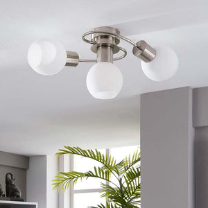 B-Ware Lindby Deckenlampe Ciala LED Lampe 3-flammig dimmbar nickel satiniert Ø 10 cm
