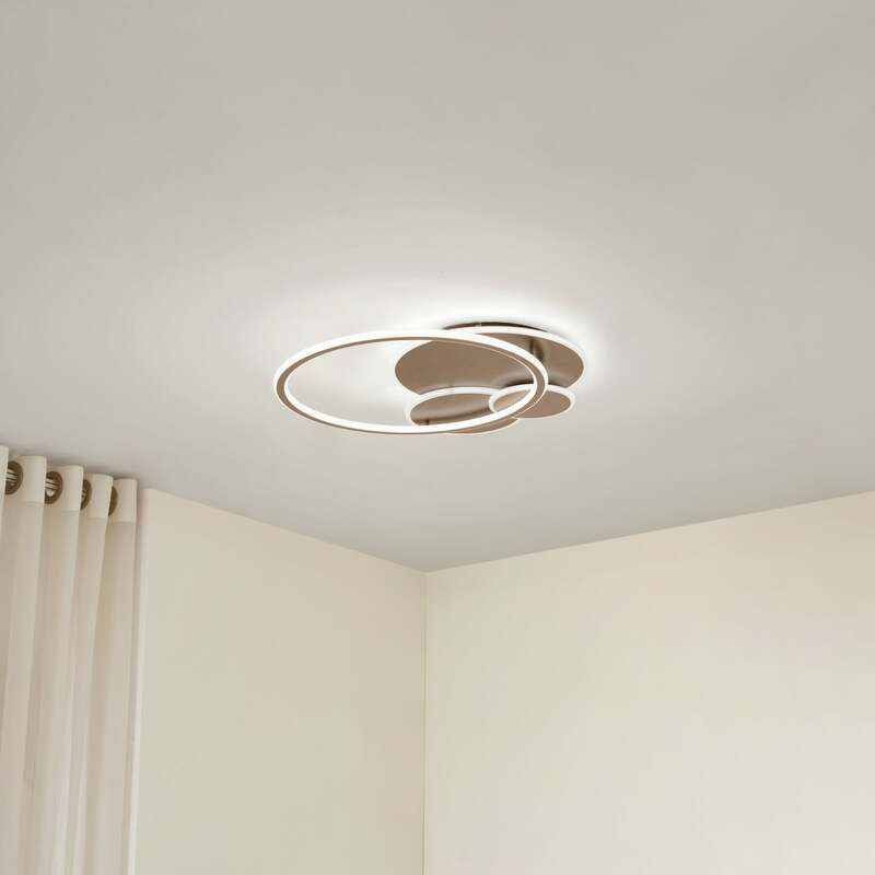Lucande LED-Deckenleuchte Leuchte Circulo Kaffee Braun CCT dimmbar - 4255830904936