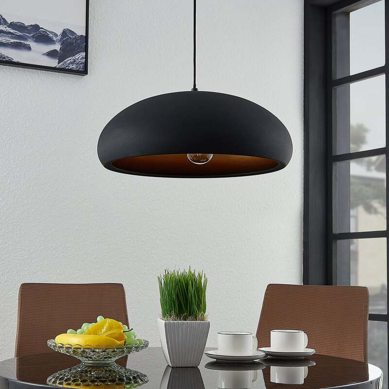 Lindby Pendelleuchte Hängeleuchte Gerwina LED Lampe dimmbar schwarz/gold 40cm - 4251096560633