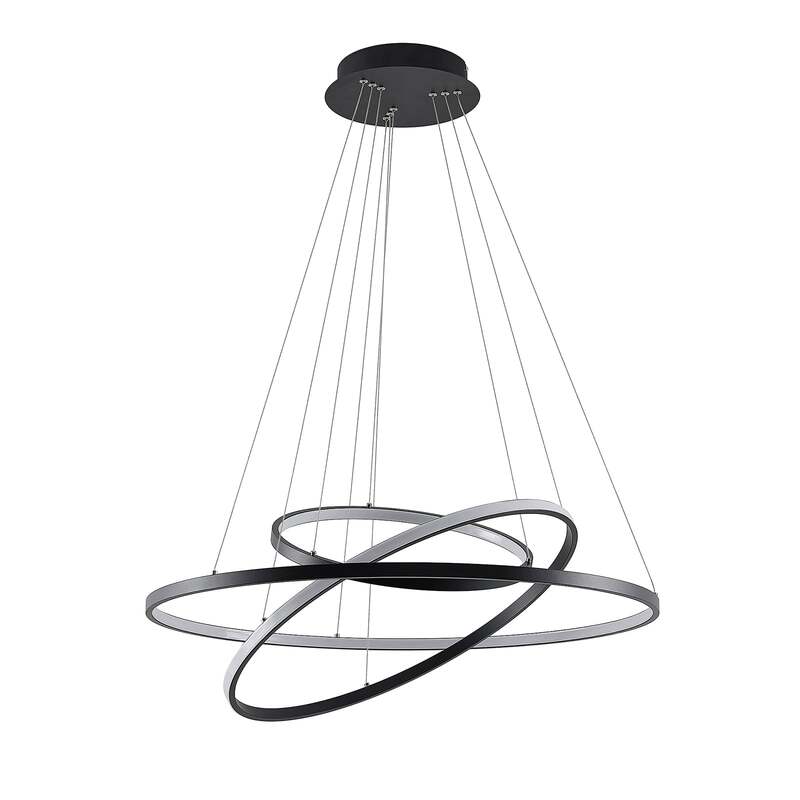 Lucande Pendelleuchte Hängeleuchte Ezana LED dimmbar schwarz Ø80cm 54W 2300lm - 4251911705157