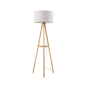 B-Ware Lindby Stehleuchte Adamio LED Stehlampe Lampe Leuchte weiß Holz Ø45,5cm 147cm