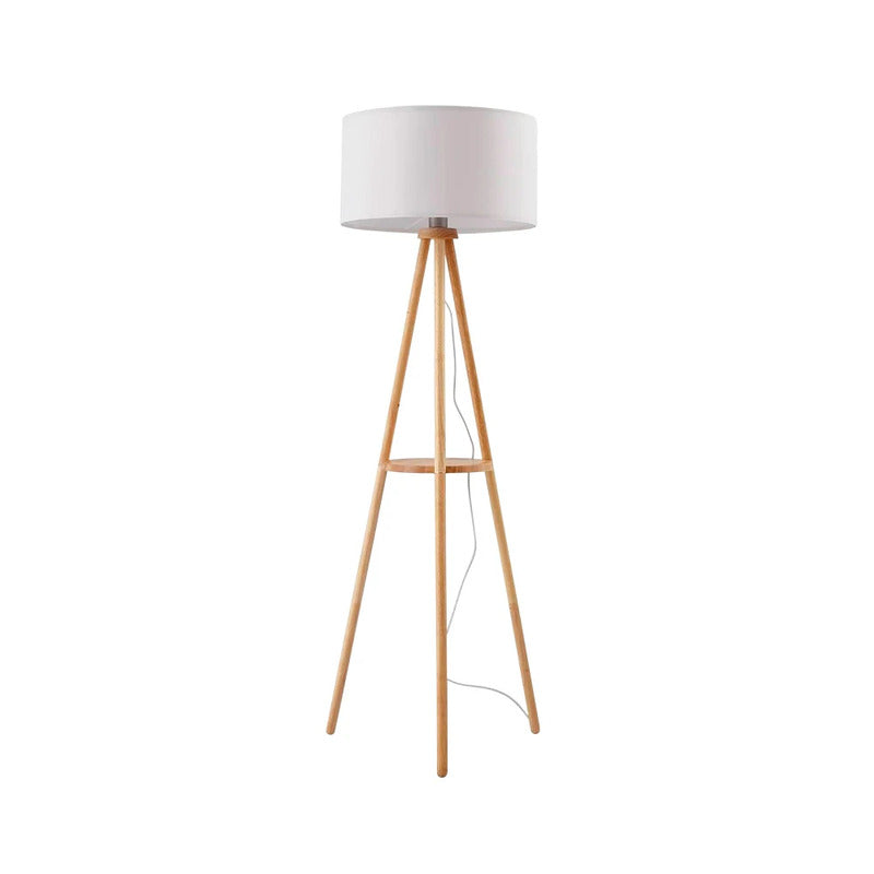 Lindby Stehleuchte Adamio LED Stehlampe Lampe Leuchte weiß Holz Ø45,5cm 147cm - 4251911792201