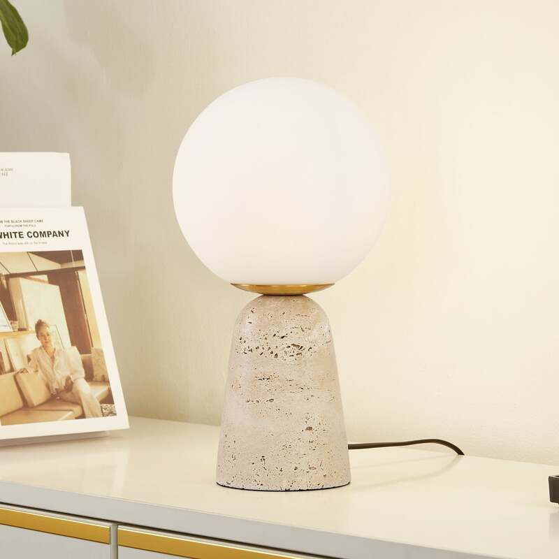 Lindby Tischleuchte Kirstan LED Lampe Tischlampe Leuchte Licht beige weiß 33cm - 4251911793741
