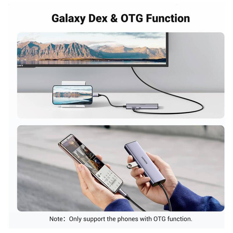 UGREEN USB-C Dockingstation 7-in-1 Hub HDMI 4K Ladefunktion grau Universal - 6957303895687