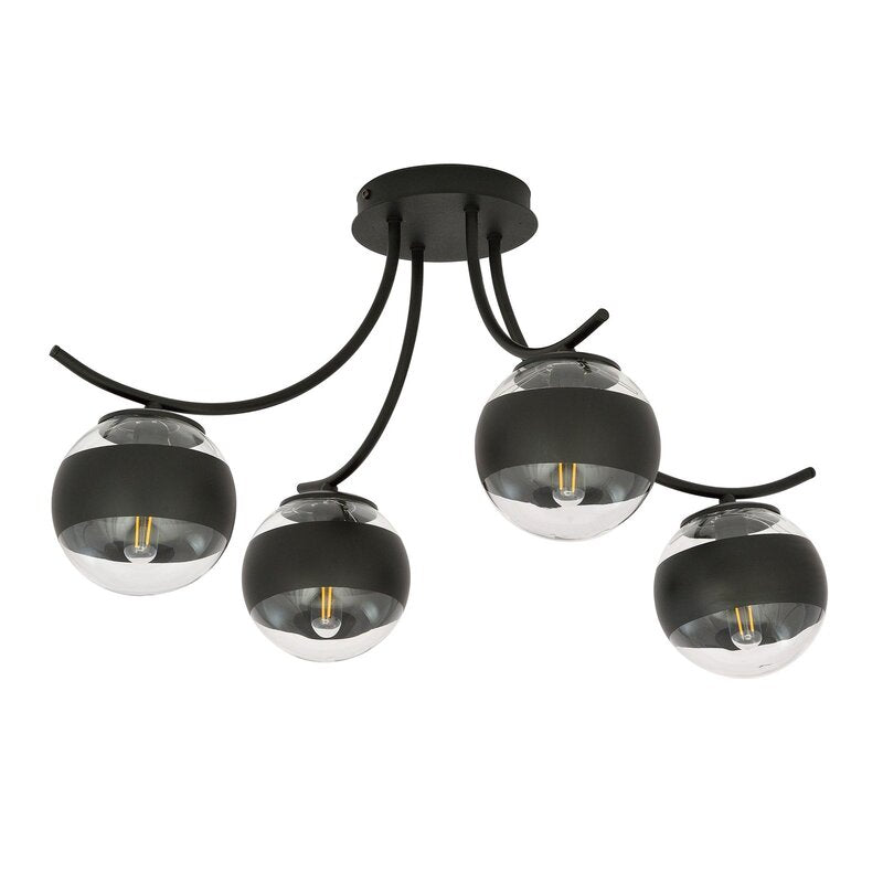 EMIBIG LIGHTING Deckenleuchte Lampe Boston schwarz klar 4flg Beleuchtung - 5901738921573