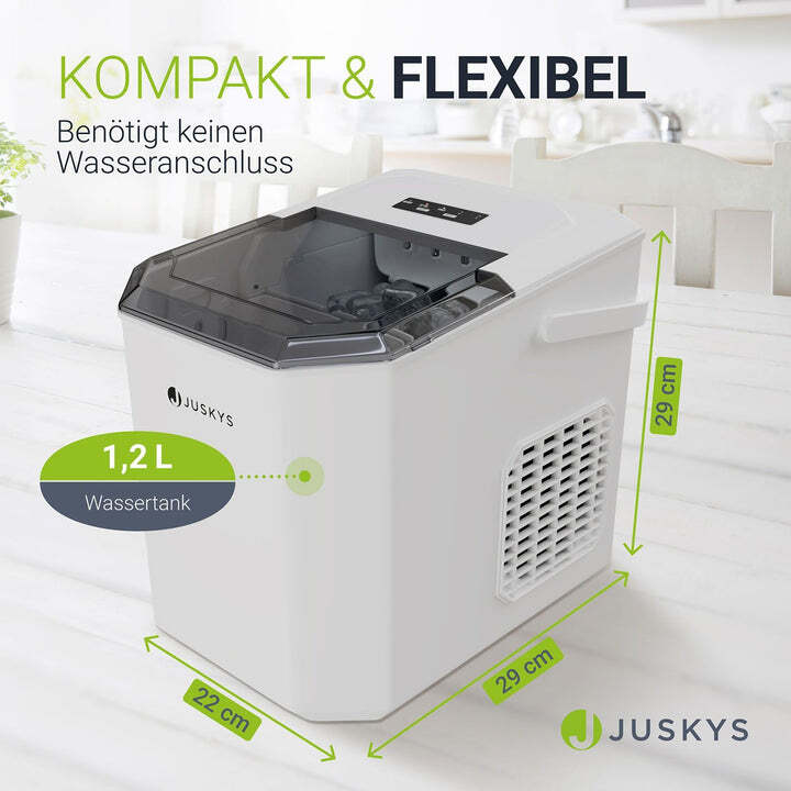 Eiswürfelmaschine IceOracle Selbstreinigung 2 Größen 12kg pro Tag Weiß - 4262437182179