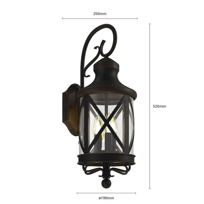 Lucande Außenwandleuchte Marcellino LED Gartenlampe Wandleuchte rost 19x52cm - 4251096565454