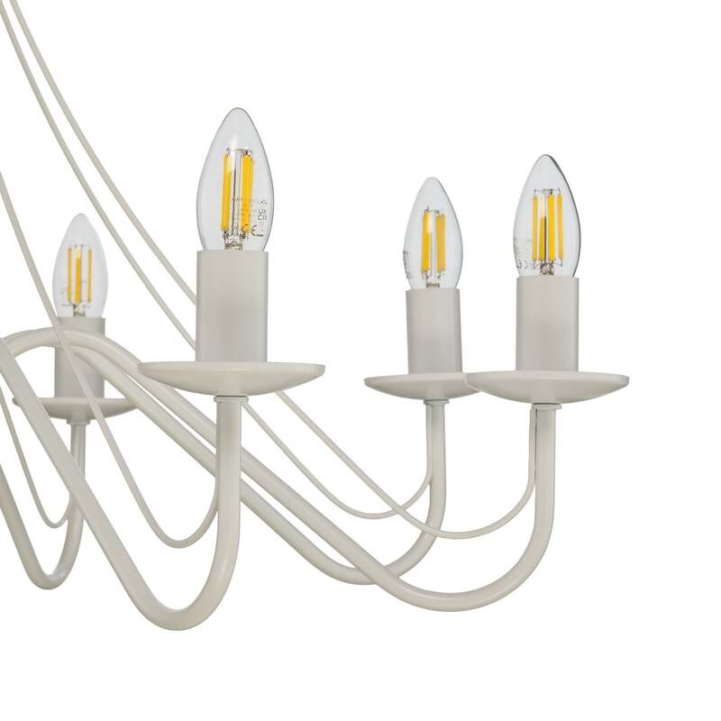 Kronleuchter Malbo Hängeleuchte LED 8-flammig dimmbar weiß Metall Ø77cm - 5902349238029