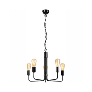 B-Ware Kronleuchter Malou Fünfflammig Schwarz Deckenlampe Pendellampe Lampe Leuchte E27