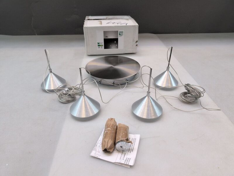 FABAS LUCE Pendelleuchte Isabella LED Hängelampe dimmbar warmweiß alu 4-flammig - 8019282099444