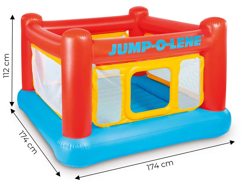 Intex Jump-O-Lene Hüpfburg Spielhaus aufblasbar für Kinder 3-6 Jahre 174x174cm - 6941057442600