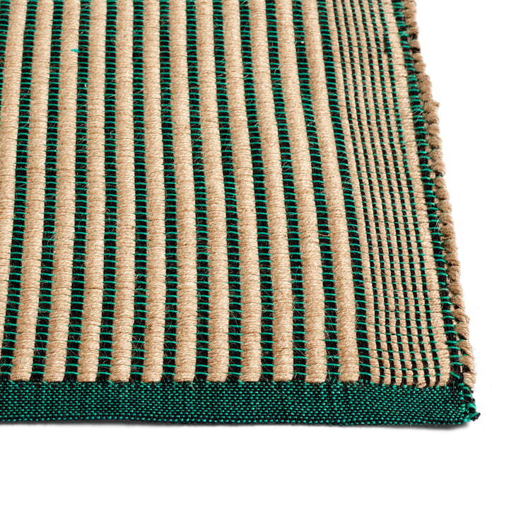 Hay Tapis Teppich Wohnzimmerteppich Jute Baumwollteppich 140x200 cm schwarz grün - 5710441274322