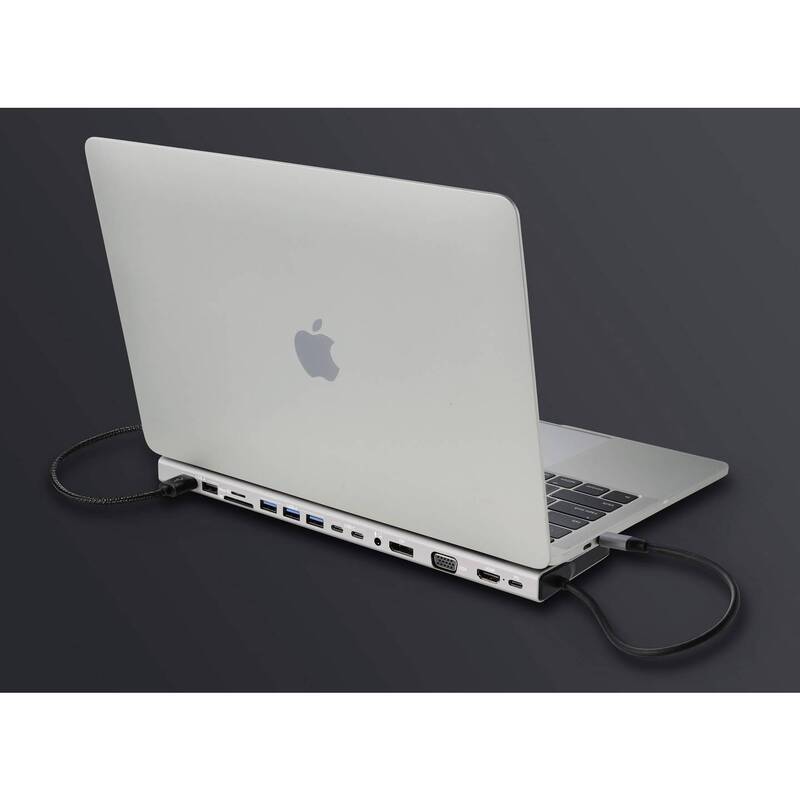 Renkforce USB-C Dockingstation RF-DKS-902 mit Kartenleser 4K HDMI grau - 4064161246857