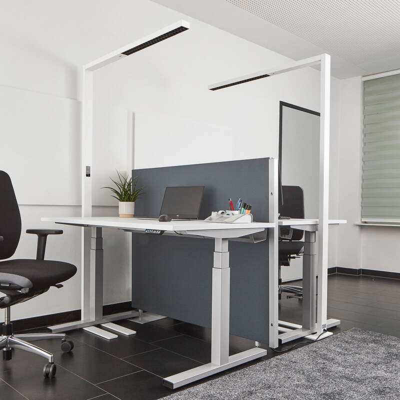 Arcchio LED Office Floor Lamp Jolinda, White, Metal, Sensor - 4251096542424