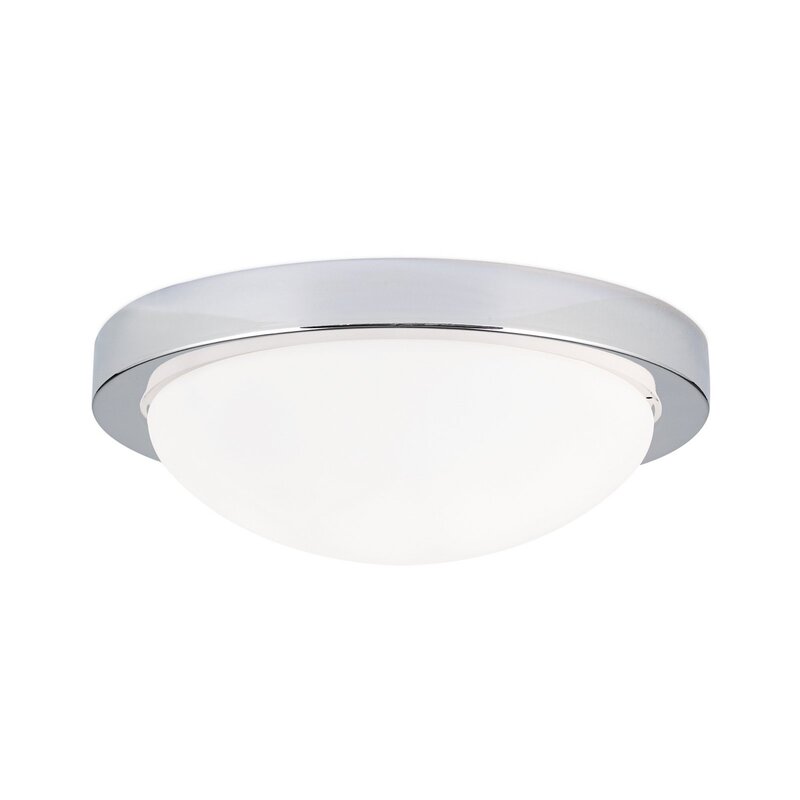 MINEA Deckenleuchte Lampe chrom Eisen Glas weiß runde Leuchte Wohnzimmer - 9003090207121