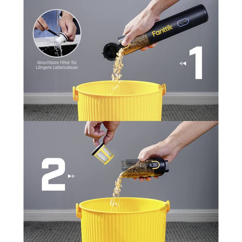 Fanttik Akku-Zyklon-Staubsauger Handstaubsauger 40 Minuten 11,1V schwarz 895g - 4064161487496