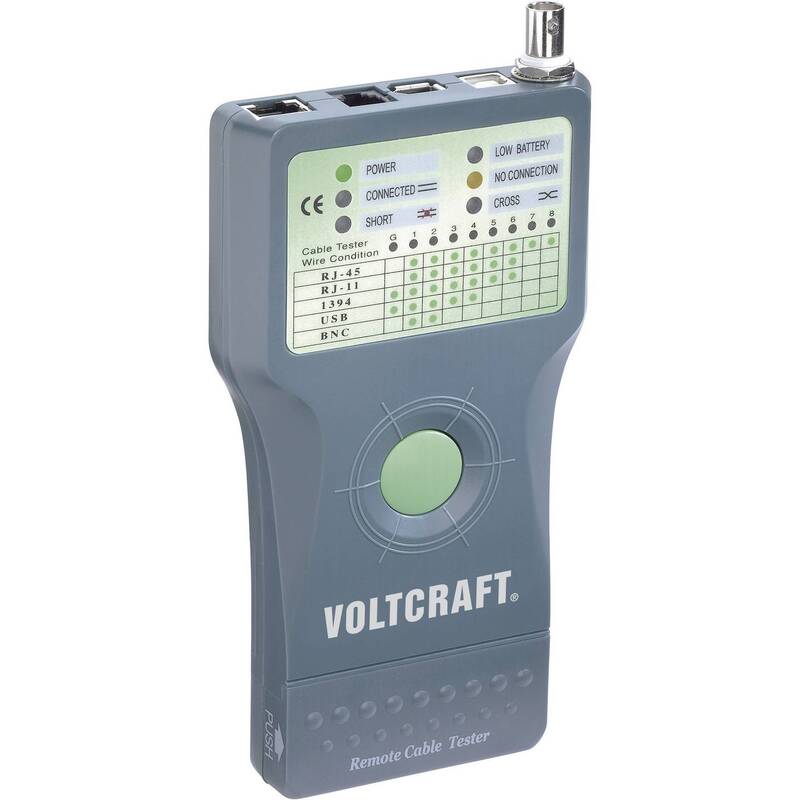 Voltcraft Kabeltester CT-5 Netzwerk Tester Identifikation RJ-11 RJ-45 USB BNC - 4016138520538