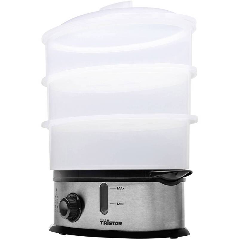 Tristar Dampfgarer Dampfer BPA-frei Edelstahl 1200W 3 Ebenen Schwarz 1,5kg - 8713016065728