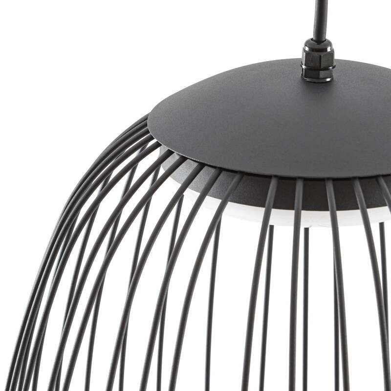 Lucande Außenleuchte Hängeleuchte Richi LED dimmbar schwarz 3000K IP44 Ø35cm - 4255830912689