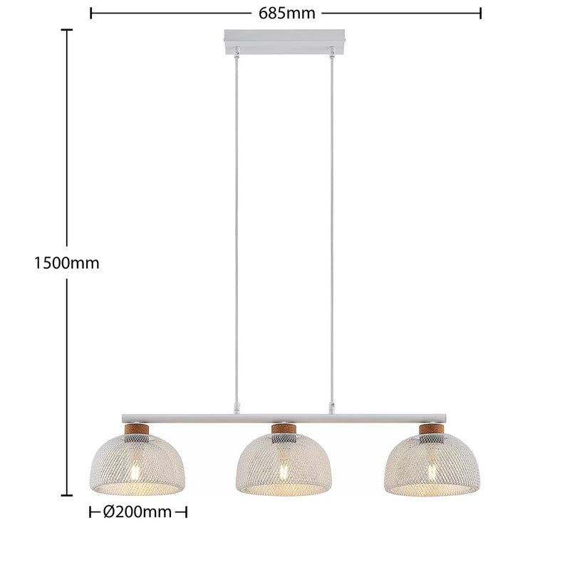 Lindby Louk Pendellampe 3-flammig weiß Deckenlampe Hängelampe Hängeleuchte Lampe - 4251096593594