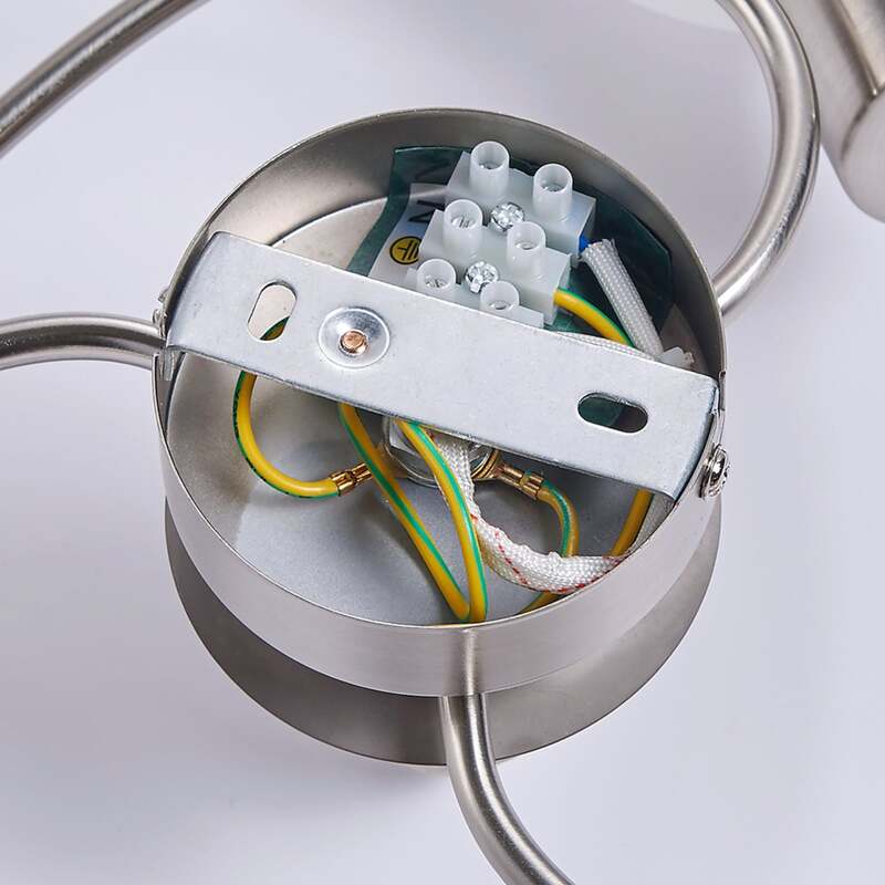 Lindby Deckenlampe Ciala LED Deckenleuchte 4-flammig dimmbar nickel Ø43cm weiß - 4251096524093