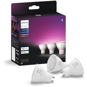 B-Ware Philips Hue GU10 Smart Spot LED Leuchte dimmbar 4,2W 3er Set mehrfarbig weiß