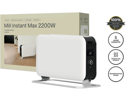 Mill Konvektionsheizung Heizgerät LED Heizung Weiß 2200W Innen Sofortwärme - 7090019823878