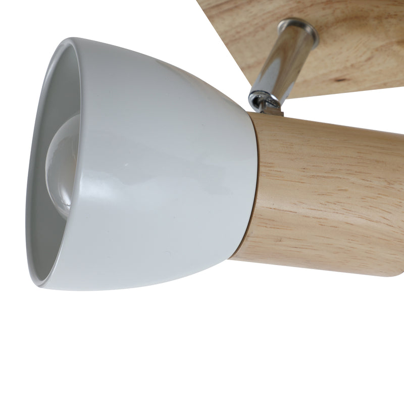 Lindby Deckenleuchte Thorin LED Deckenlampe dimmbar 4-flammig Holz weiß 67cm - 4251096535761