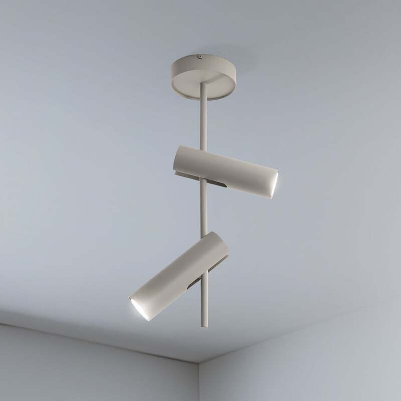 Deckenspot Leda Deckenleuchte Spot taupe Stahl 2-flammig 55 cm GU10 LED Lampe - 5902846810568