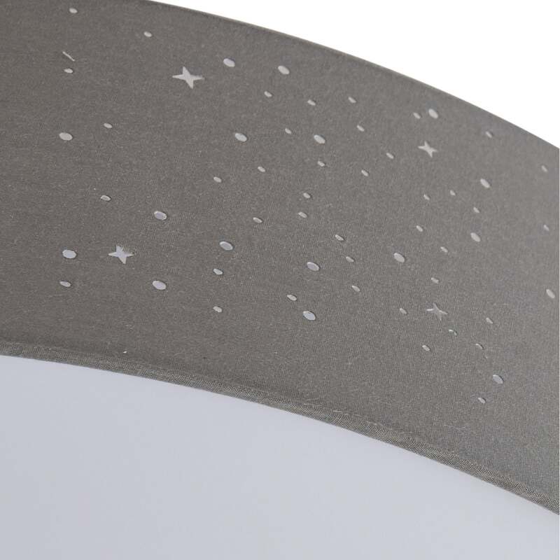 Lindby Deckenlampe Deckenleuchte Ellamina LED hellgrau Textil Wohnzimmerlampe - 4251096586596