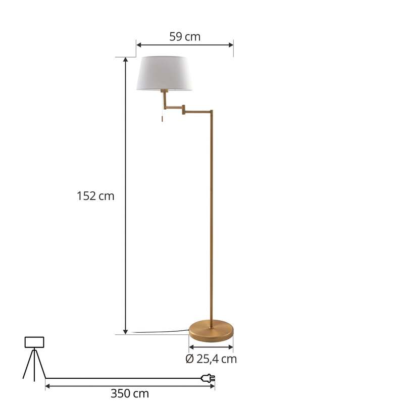 Lindby Ismene Stehleuchte Lampe Stehlampe Arm schwenkbar Wohnzimmer Beleuchtung - 4251911771282