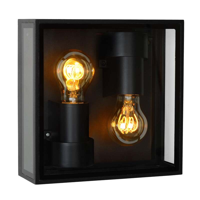 Lucide Außenwandleuchte Dukan IP65 2-flammig LED Wandleuchte Lampe schwarz - 5411212151889