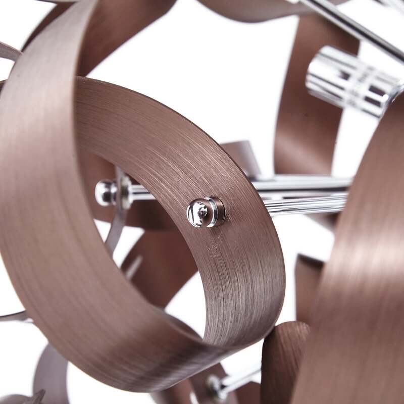 Lucande Hängelampe Kaelor Ø 60 cm satin kupfer dimmbar Aluminium 12x8W G9 - 4251911775914