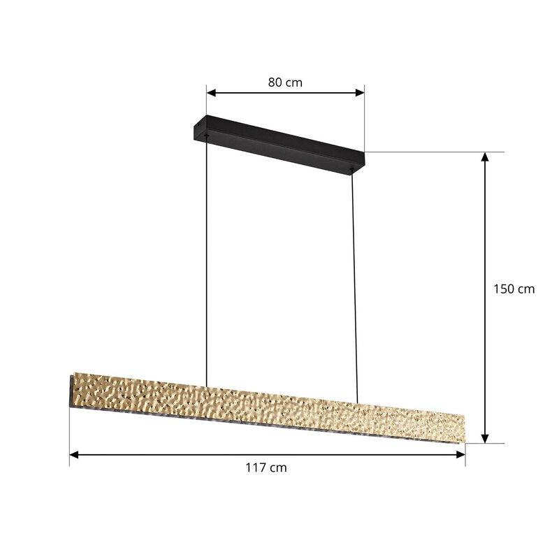 Lucande LED Hängeleuchte Pendelleuchte Nivara gold Metall 117 cm - 4255830902970