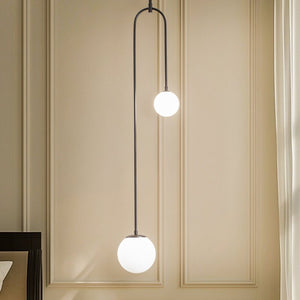 B-Ware Avonni Hängeleuchte AV-1897-2BSY 2 Glaskugeln Deckenlampe Deckenleuchte Lampe G9