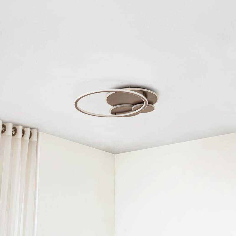 Lucande LED-Deckenleuchte Leuchte Circulo Kaffee Braun CCT dimmbar - 4255830904936