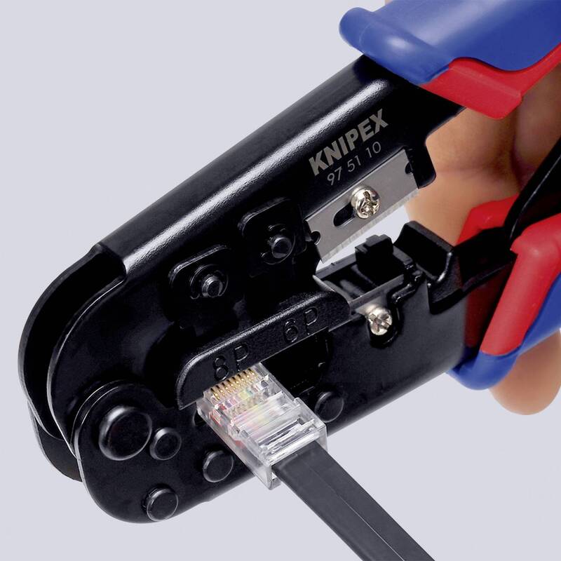 Knipex Crimpzange RJ11 RJ12 RJ45 Modularstecker Werkzeug 190mm Chrom-Vanadium - 4003773043171