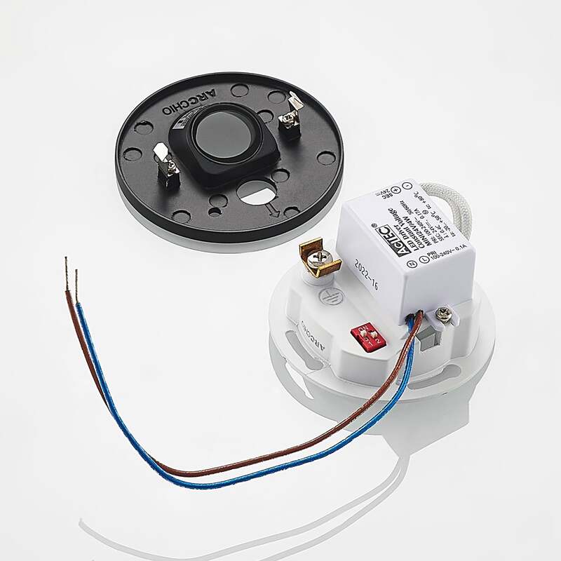 Arcchio Neru LED-Einbaulampe schwarz 7,5 cm Sensor warmweiß 2,3 W IP20 - 4251911749595