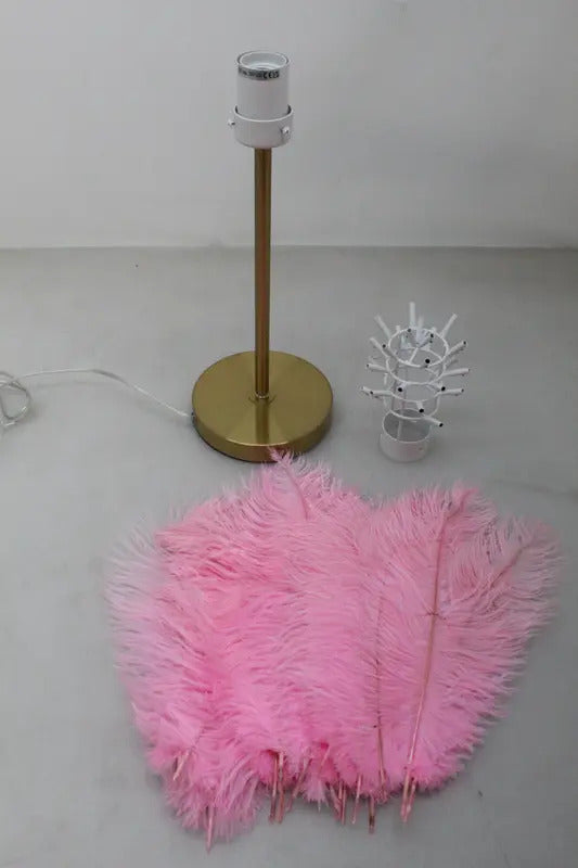 KARE Tischleuchte Lampe Federn Palm Tischlampe Deko pink Stahl SIEHE TEXT/FOTO - 4025621537472