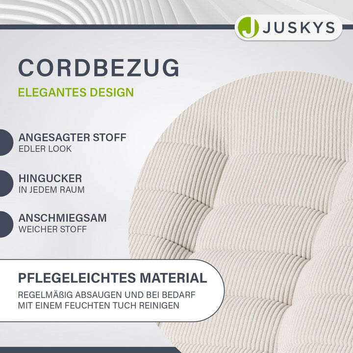 Relaxsessel Korsika 360° drehbar ergonomisch Cord 5-lagige Polsterung beige - 4262437183916