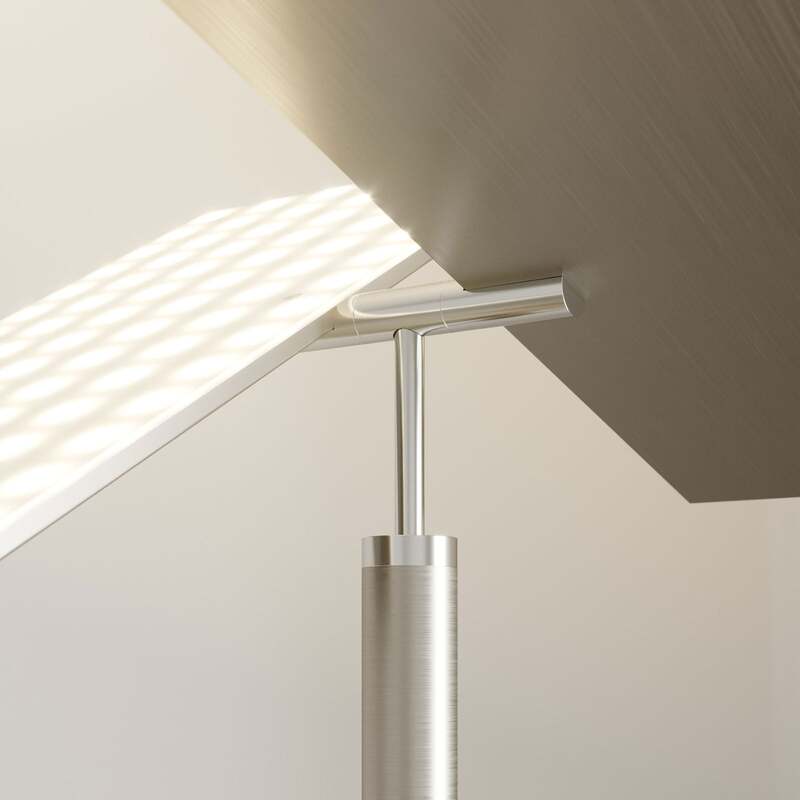 Lucande Stehleuchte Parthena LED dimmbar nickel 180cm Leselampe warmweiß Lampe - 4251096575682