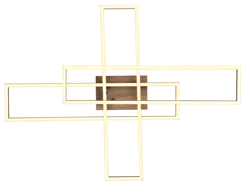 Globo Deckenleuchte Lampe LED Dakari Panel Holz Schwarz drehbar 40W Warmweiß - 9007371446797
